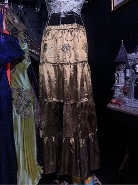 Pretty Green Sequin Velvet Skirt